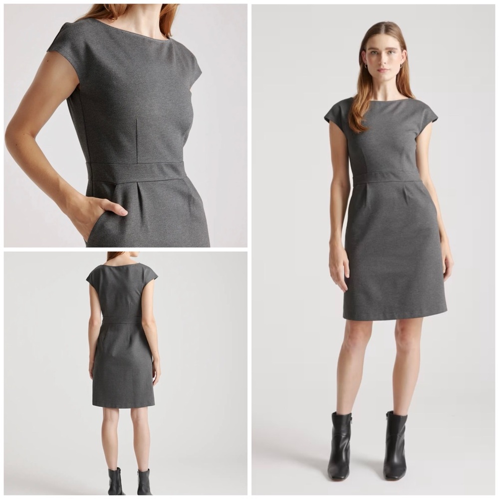 ✂️✂️Quince Ultra-Stretch Ponte Cap Sleeve Dress
